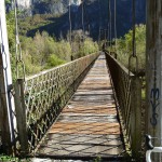 wood and metal bridge over the Brenta's river